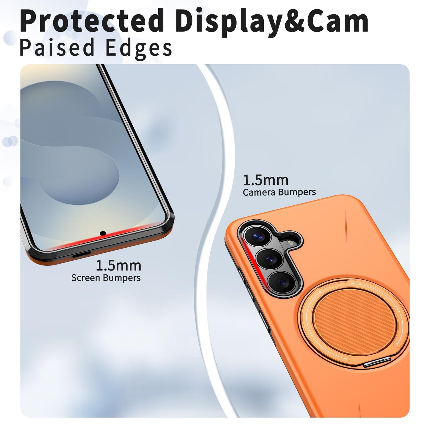 Galaxy S26 FE 5G Kalebol Magnetic MagSafe Rotation Holder PC Phone Case(Orange)