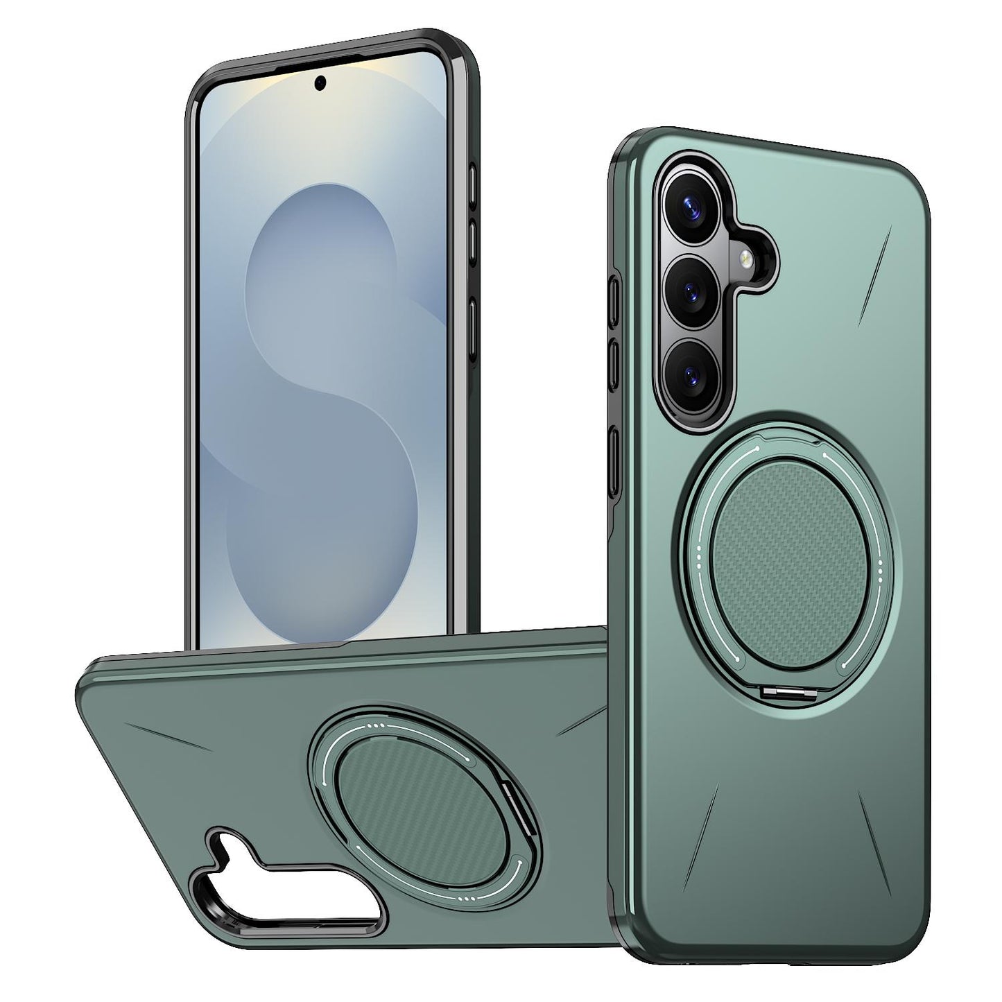 Galaxy S26 FE 5G Kalebol Magnetic MagSafe Rotation Holder PC Phone Case(Grey Green)