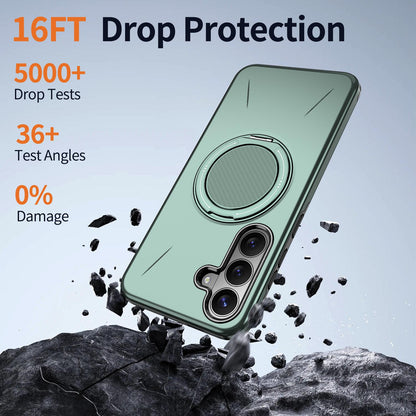 Galaxy S26 FE 5G Kalebol Magnetic MagSafe Rotation Holder PC Phone Case(Grey Green)