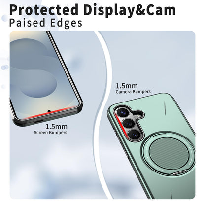 Galaxy S26 FE 5G Kalebol Magnetic MagSafe Rotation Holder PC Phone Case(Grey Green)