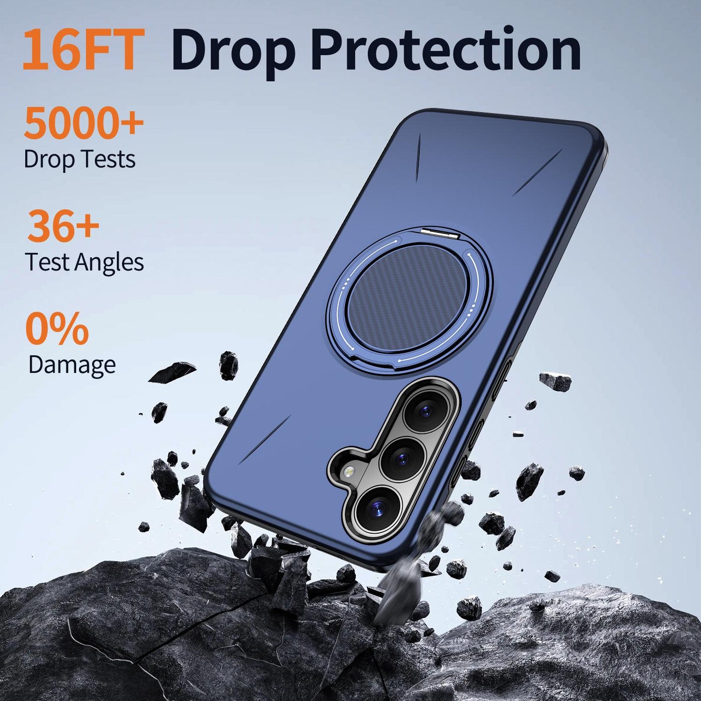 Galaxy S26 FE 5G Kalebol Magnetic MagSafe Rotation Holder PC Phone Case(Blue)