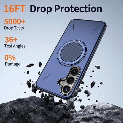 Galaxy S26 FE 5G Kalebol Magnetic MagSafe Rotation Holder PC Phone Case(Blue)