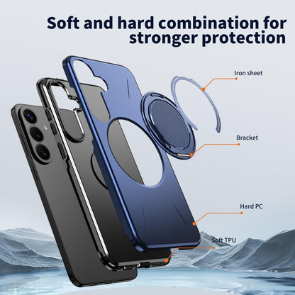 Galaxy S26 FE 5G Kalebol Magnetic MagSafe Rotation Holder PC Phone Case(Blue)