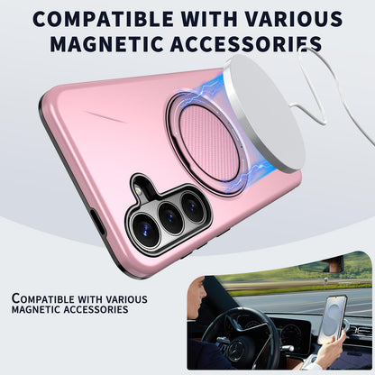 Galaxy S26 FE 5G Kalebol Magnetic MagSafe Rotation Holder PC Phone Case(Pink)