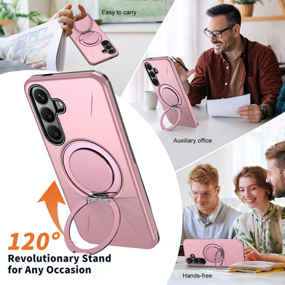 Galaxy S26 FE 5G Kalebol Magnetic MagSafe Rotation Holder PC Phone Case(Pink)