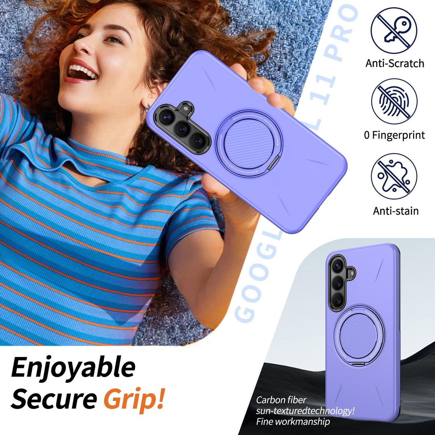 Galaxy S26 FE 5G Kalebol Magnetic MagSafe Rotation Holder PC Phone Case(Lilac)