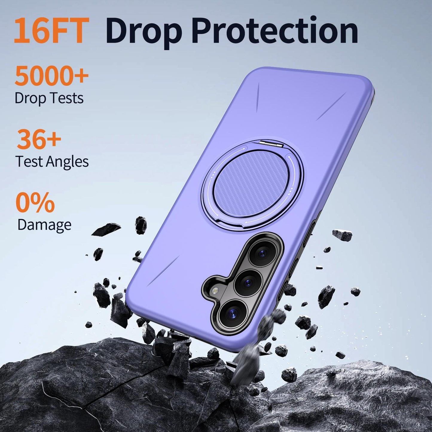 Galaxy S26 FE 5G Kalebol Magnetic MagSafe Rotation Holder PC Phone Case(Lilac)