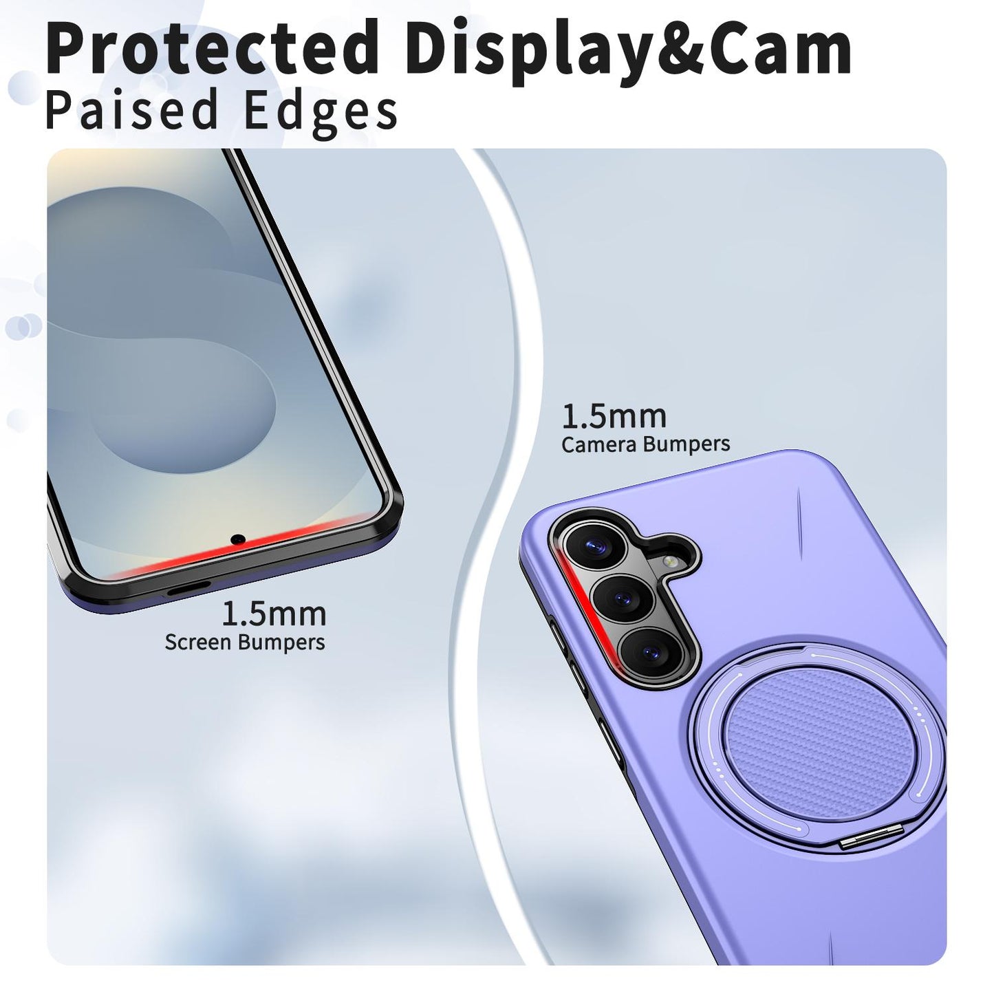 Galaxy S26 FE 5G Kalebol Magnetic MagSafe Rotation Holder PC Phone Case(Lilac)