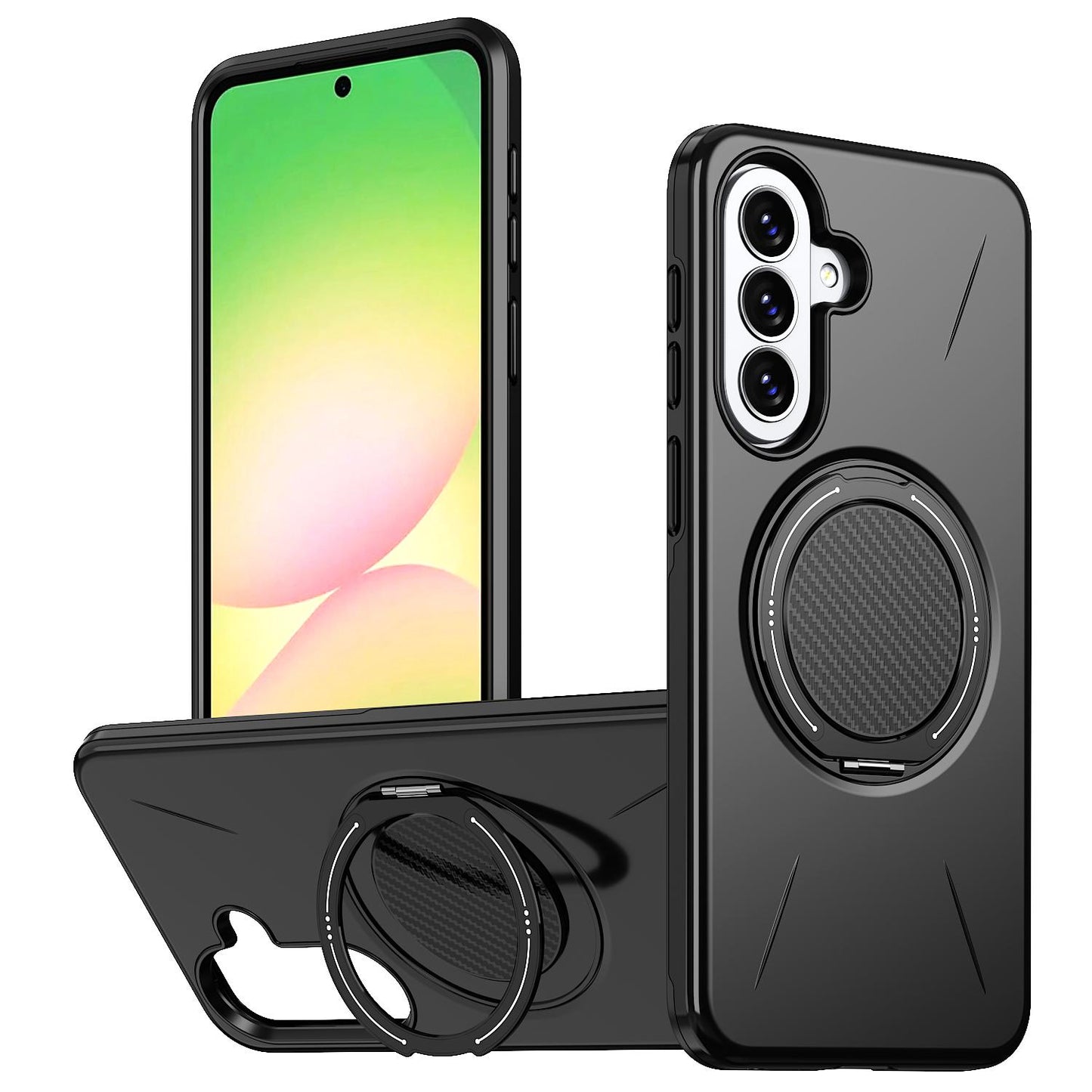 For Galaxy A27 5G Kalebol Magnetic MagSafe Rotation Holder PC Phone Case(Black)