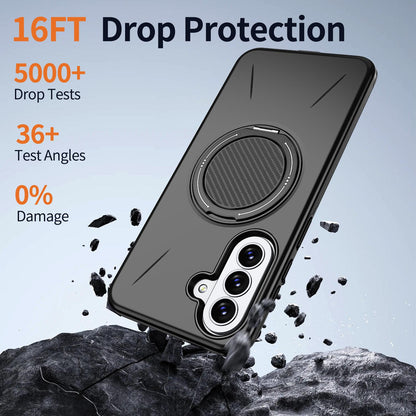 For Galaxy A27 5G Kalebol Magnetic MagSafe Rotation Holder PC Phone Case(Black)