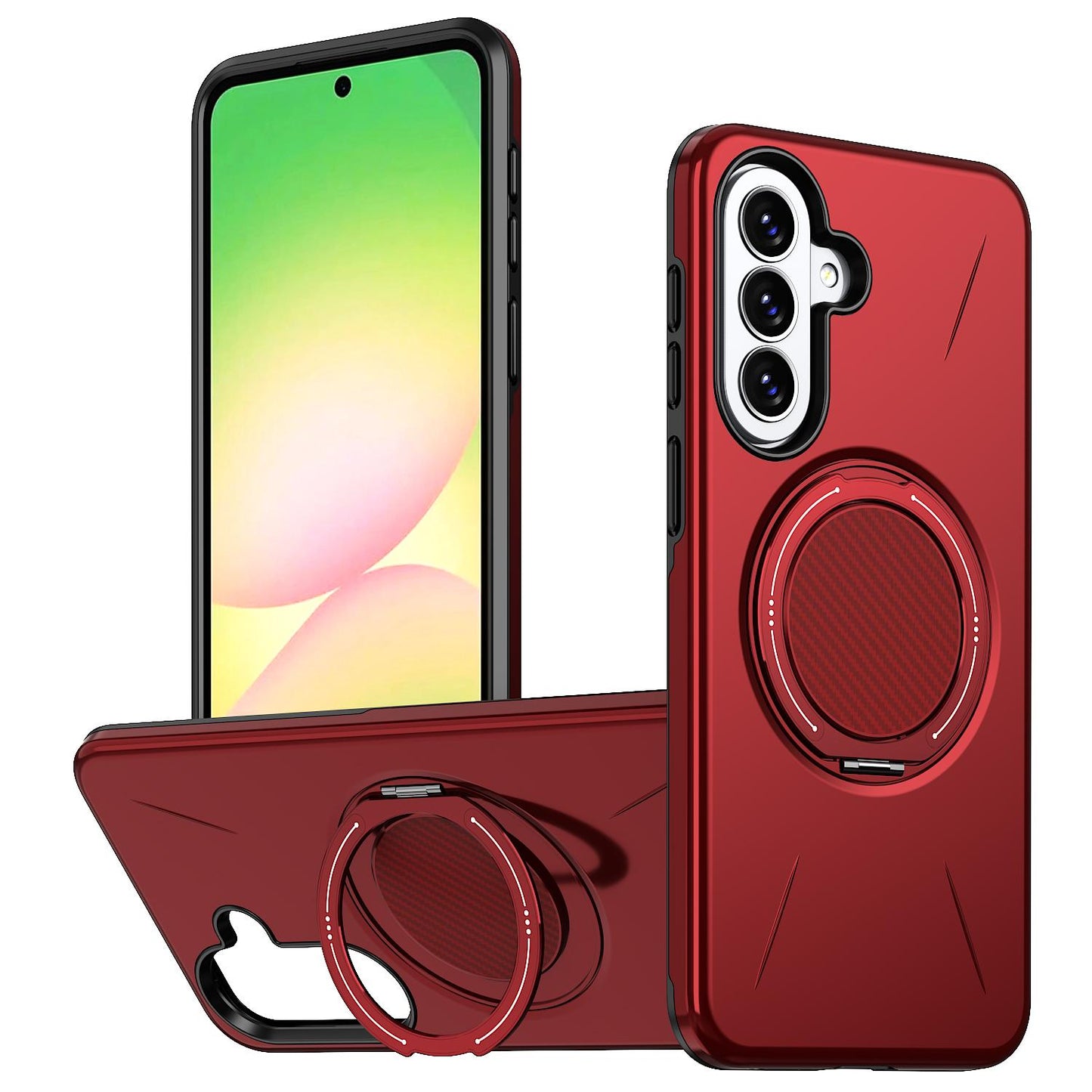 For Galaxy A27 5G Kalebol Magnetic MagSafe Rotation Holder PC Phone Case(Red)