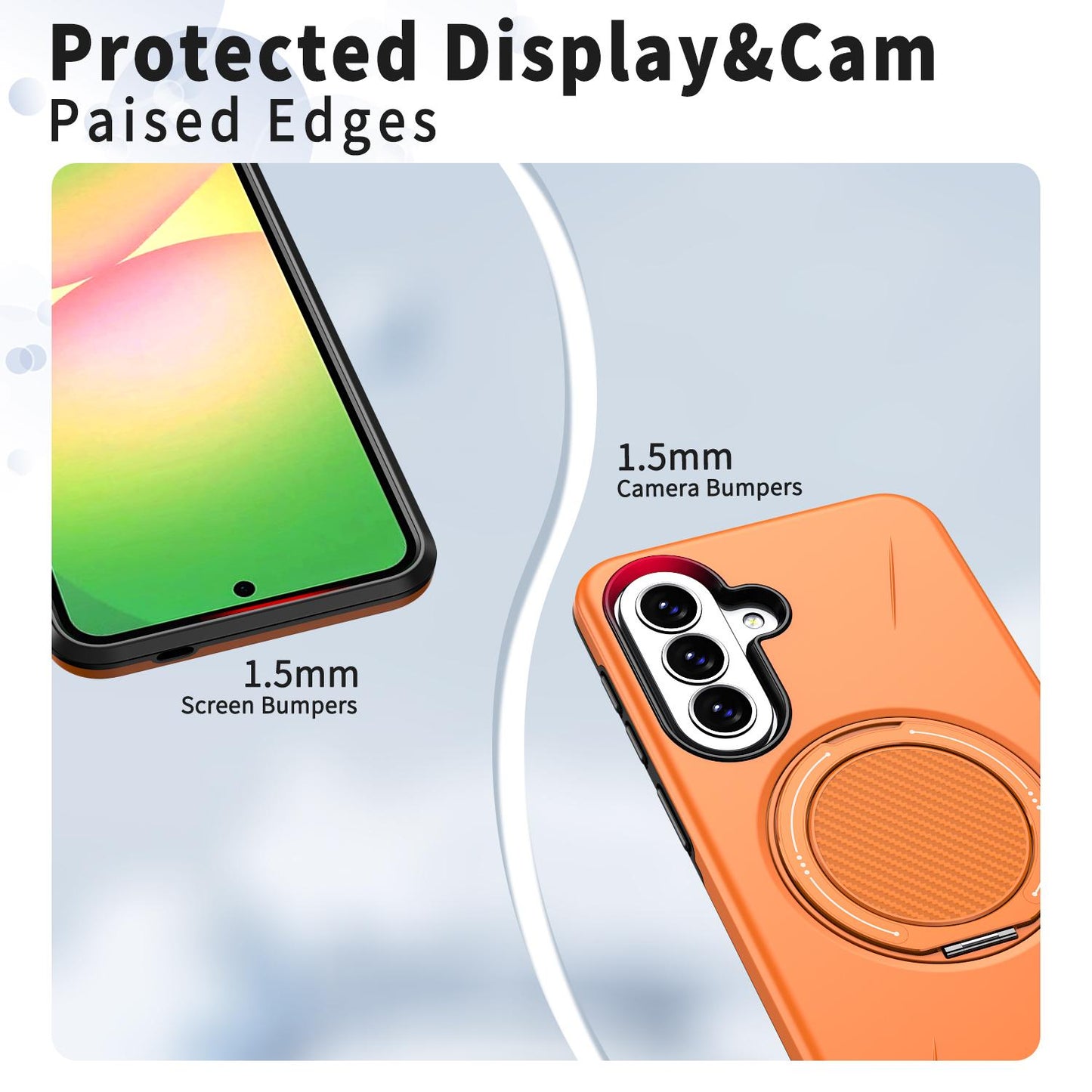 For Galaxy A27 5G Kalebol Magnetic MagSafe Rotation Holder PC Phone Case(Orange)