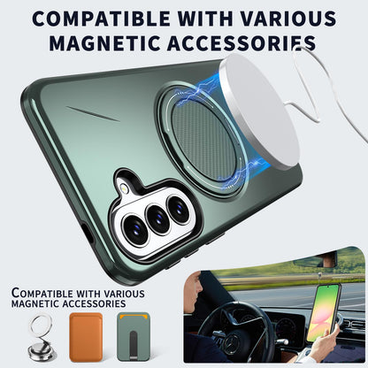 For Galaxy A27 5G Kalebol Magnetic MagSafe Rotation Holder PC Phone Case(Grey Green)