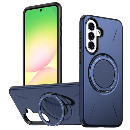 For Galaxy A27 5G Kalebol Magnetic MagSafe Rotation Holder PC Phone Case(Blue)