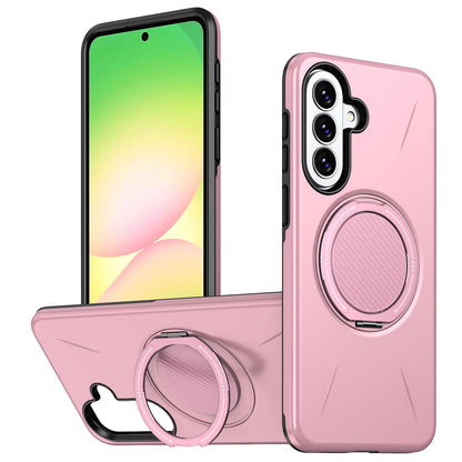 For Galaxy A27 5G Kalebol Magnetic MagSafe Rotation Holder PC Phone Case(Pink)