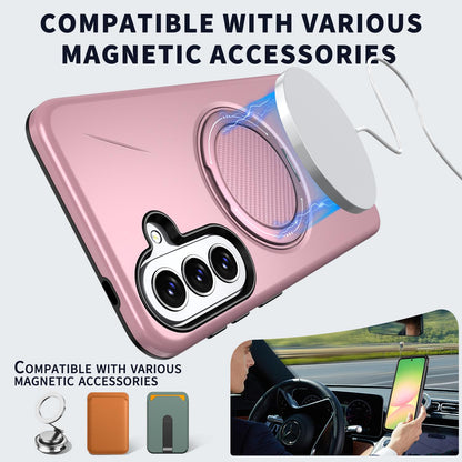 For Galaxy A27 5G Kalebol Magnetic MagSafe Rotation Holder PC Phone Case(Pink)