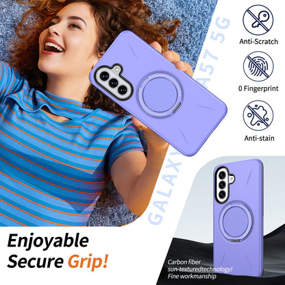 For Galaxy A27 5G Kalebol Magnetic MagSafe Rotation Holder PC Phone Case(Lilac)