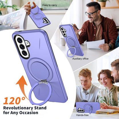 For Galaxy A27 5G Kalebol Magnetic MagSafe Rotation Holder PC Phone Case(Lilac)