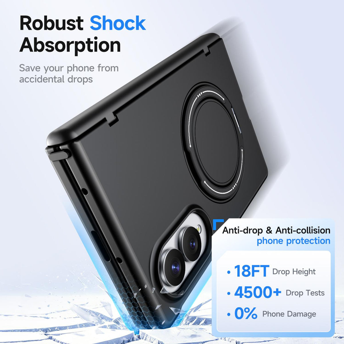 For Galaxy Z Fold8 5G Kalebol Magnetic MagSafe Rotation Holder PC Phone Case - Black - SYA003021129A