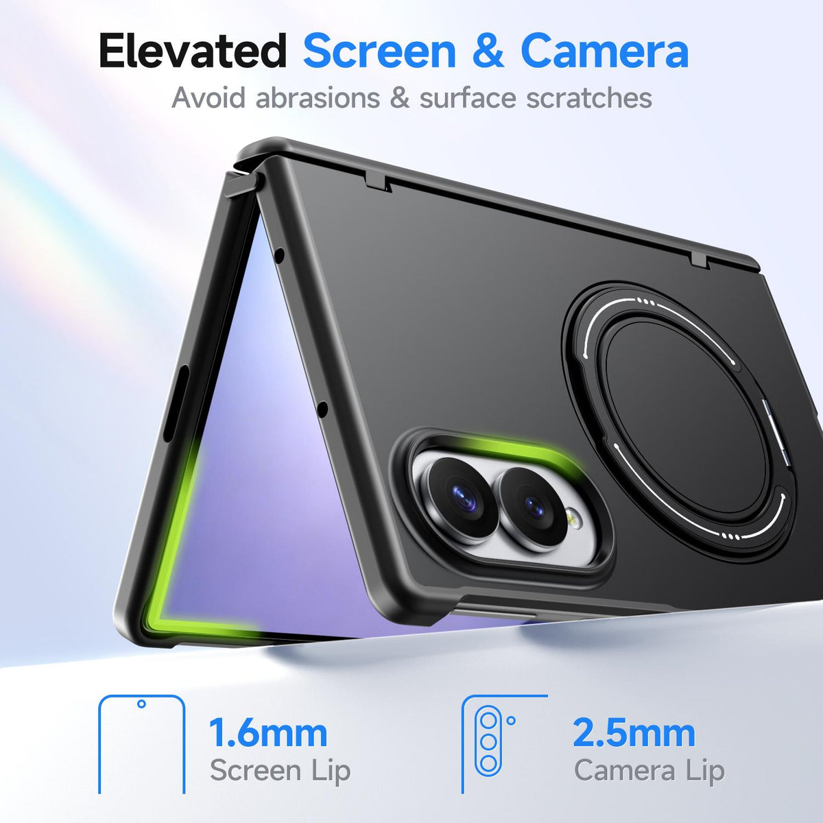 For Galaxy Z Fold8 5G Kalebol Magnetic MagSafe Rotation Holder PC Phone Case - Black - SYA003021129A