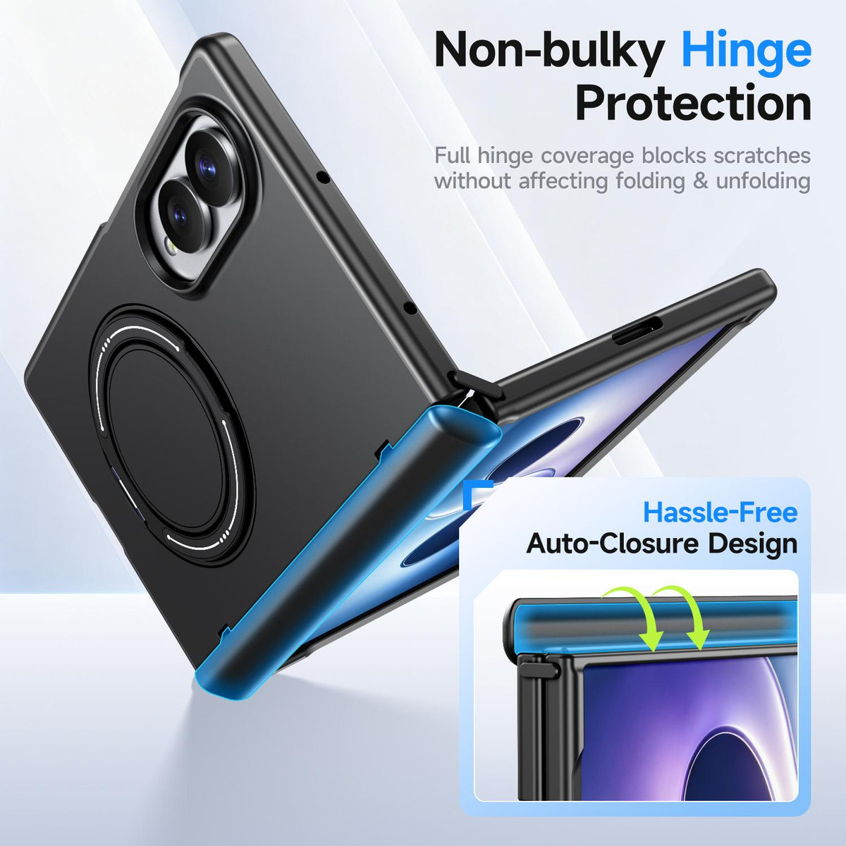 For Galaxy Z Fold8 5G Kalebol Magnetic MagSafe Rotation Holder PC Phone Case - Black - SYA003021129A