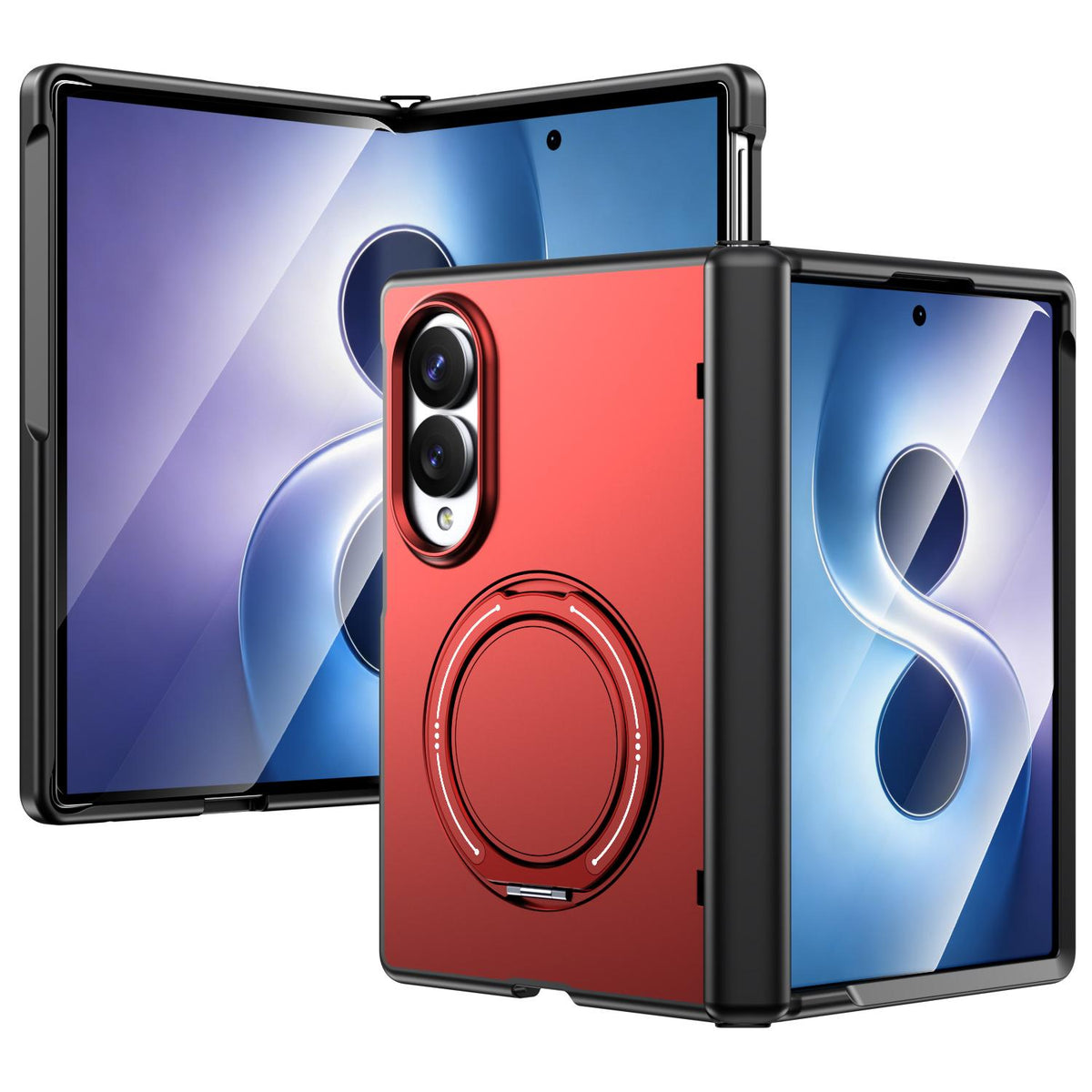 For Galaxy Z Fold8 5G Kalebol Magnetic MagSafe Rotation Holder PC Phone Case - Red - SYA003021129B