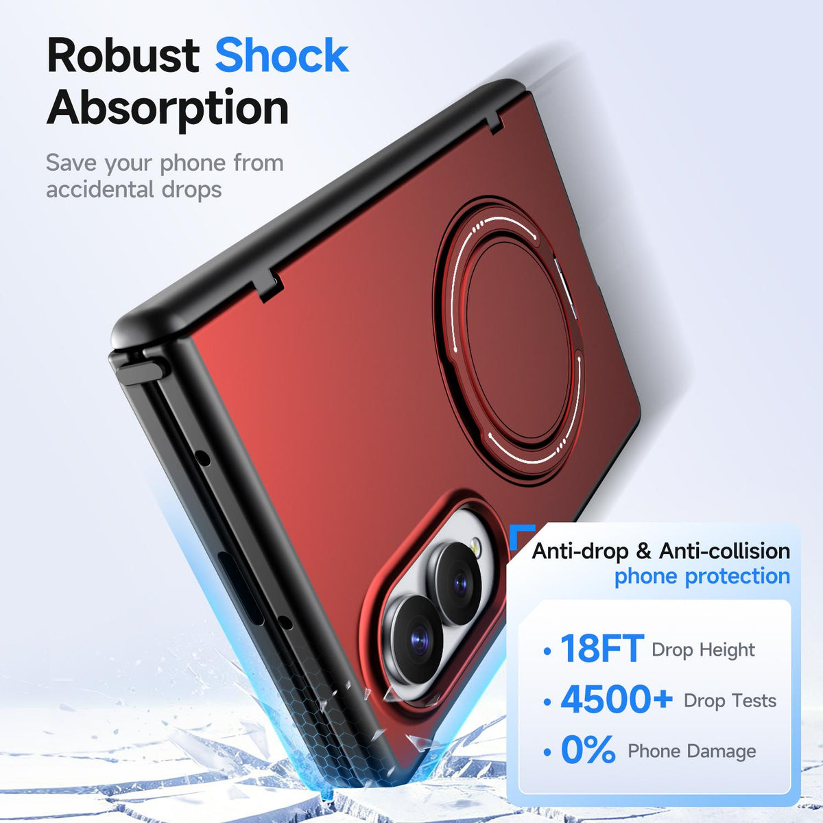 For Galaxy Z Fold8 5G Kalebol Magnetic MagSafe Rotation Holder PC Phone Case - Red - SYA003021129B