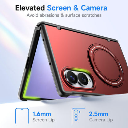 For Galaxy Z Fold8 5G Kalebol Magnetic MagSafe Rotation Holder PC Phone Case - Red - SYA003021129B