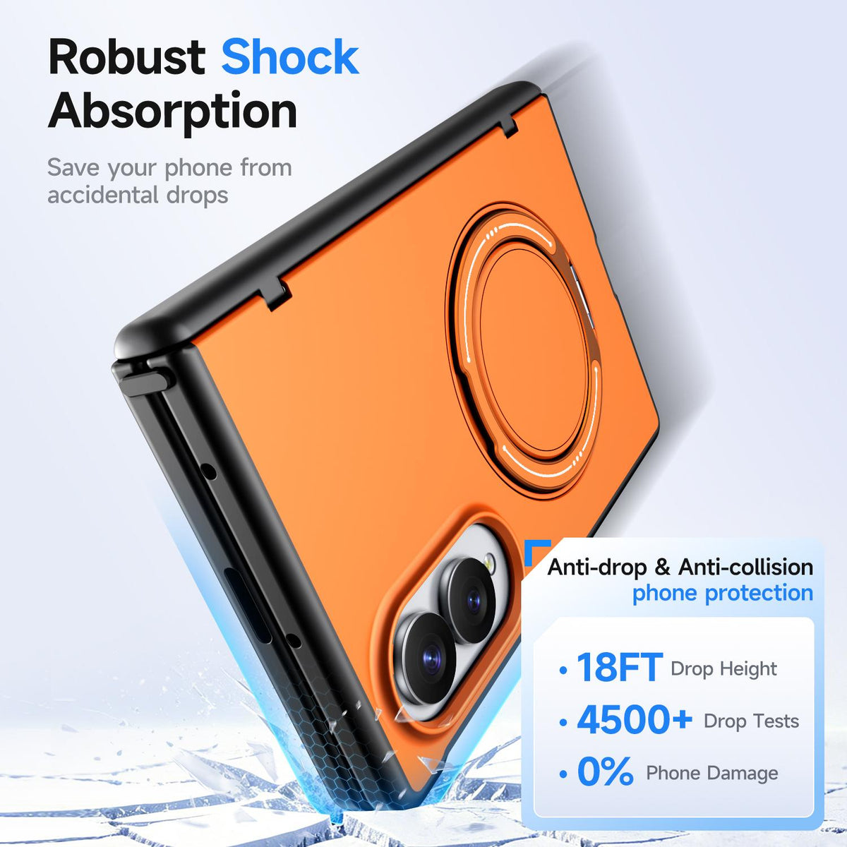 For Galaxy Z Fold8 5G Kalebol Magnetic MagSafe Rotation Holder PC Phone Case - Orange - SYA003021129C