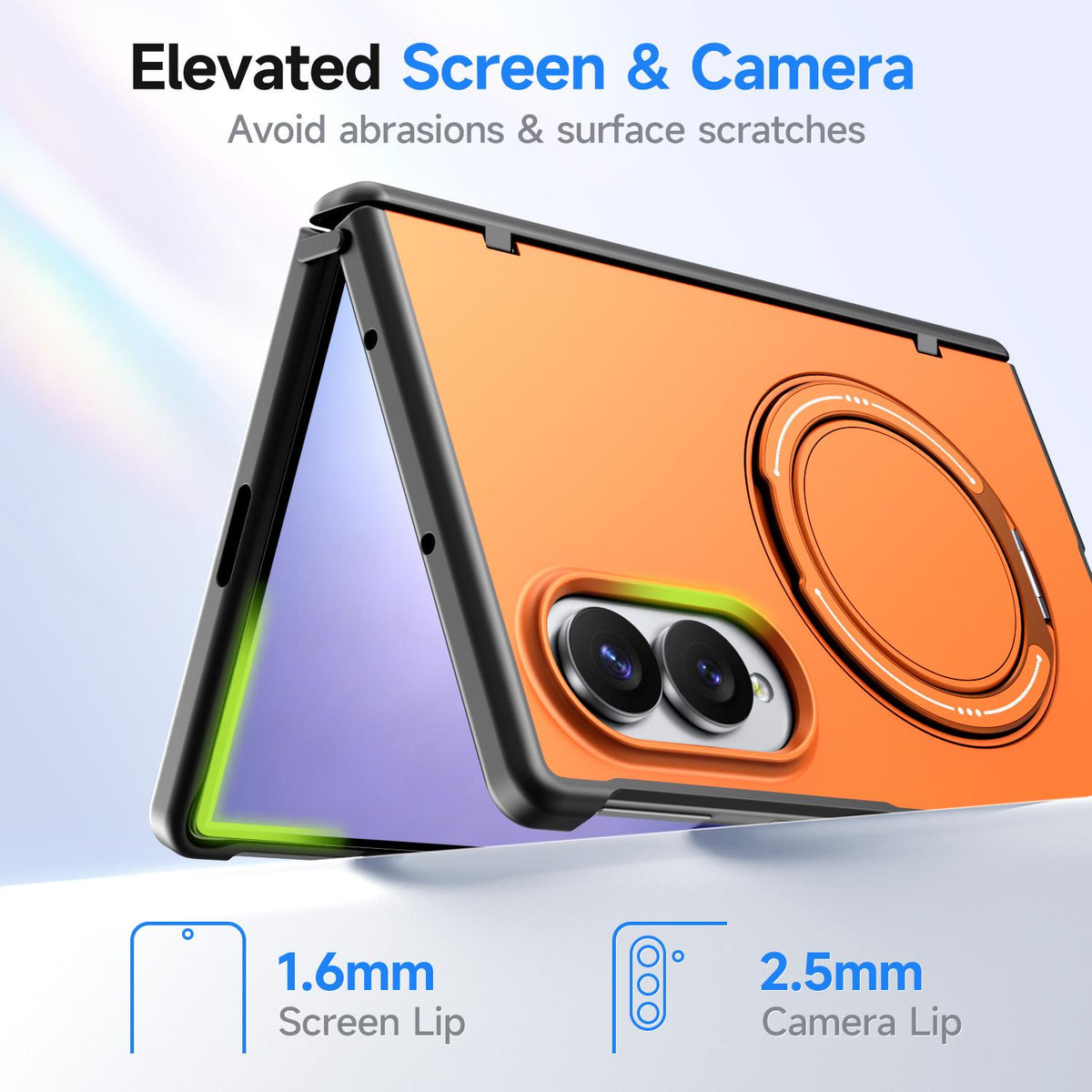 For Galaxy Z Fold8 5G Kalebol Magnetic MagSafe Rotation Holder PC Phone Case - Orange - SYA003021129C
