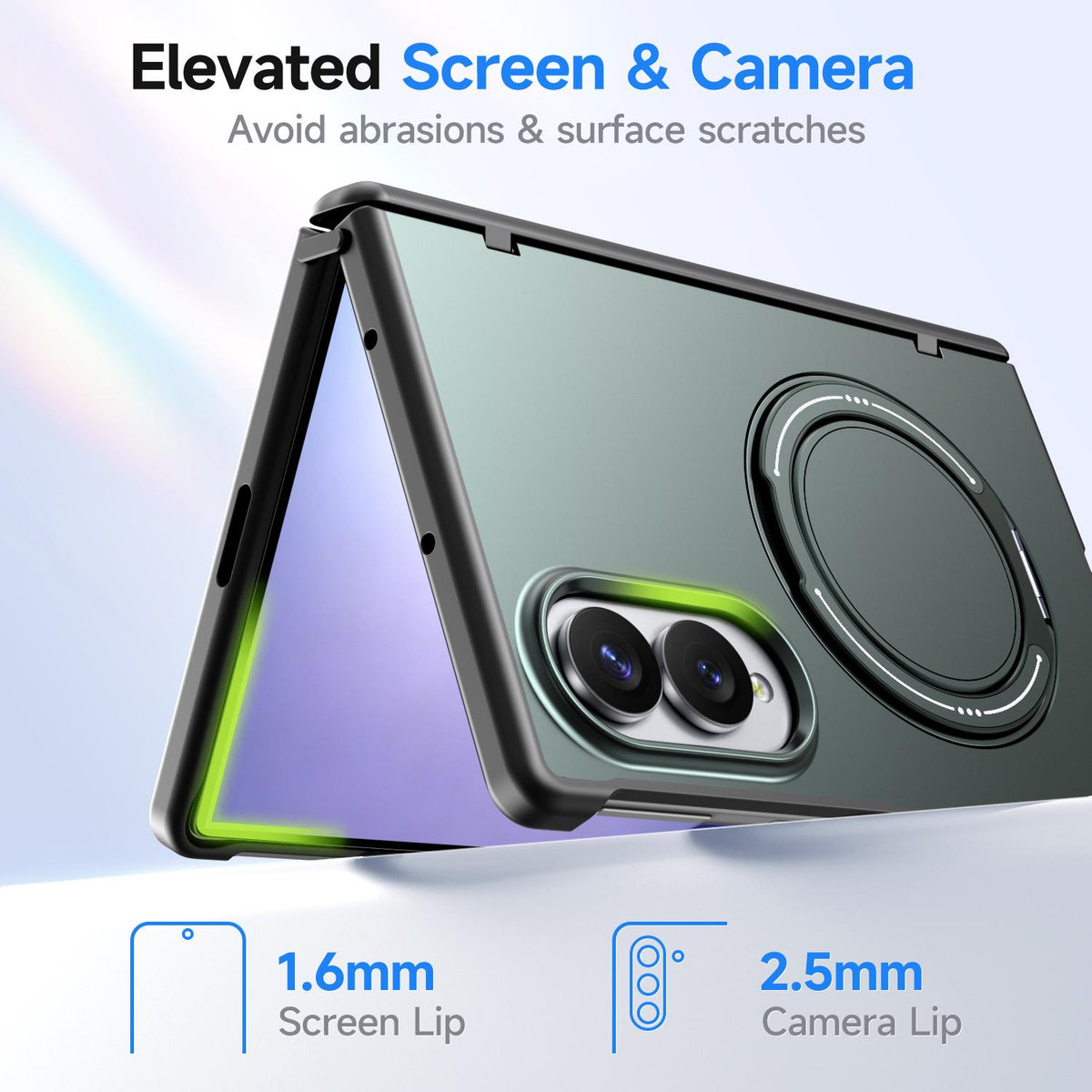 For Galaxy Z Fold8 5G Kalebol Magnetic MagSafe Rotation Holder PC Phone Case - Grey Green - SYA003021129D