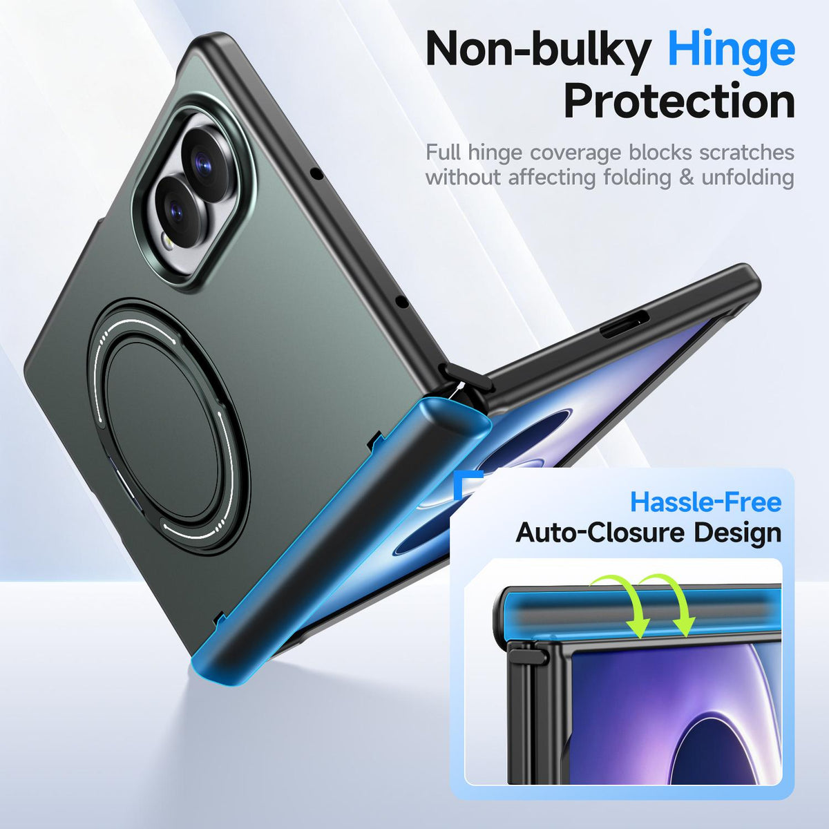 For Galaxy Z Fold8 5G Kalebol Magnetic MagSafe Rotation Holder PC Phone Case - Grey Green - SYA003021129D