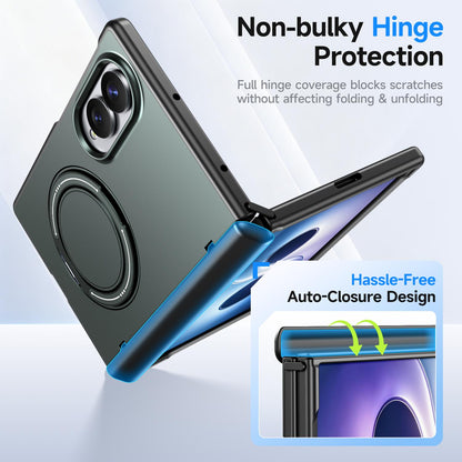 For Galaxy Z Fold8 5G Kalebol Magnetic MagSafe Rotation Holder PC Phone Case - Grey Green - SYA003021129D