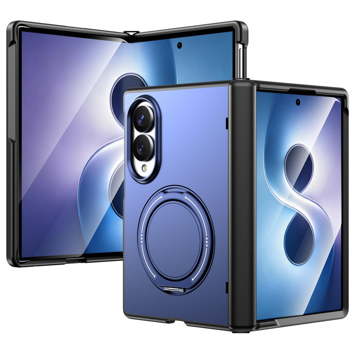 For Galaxy Z Fold8 5G Kalebol Magnetic MagSafe Rotation Holder PC Phone Case - Blue - SYA003021129E