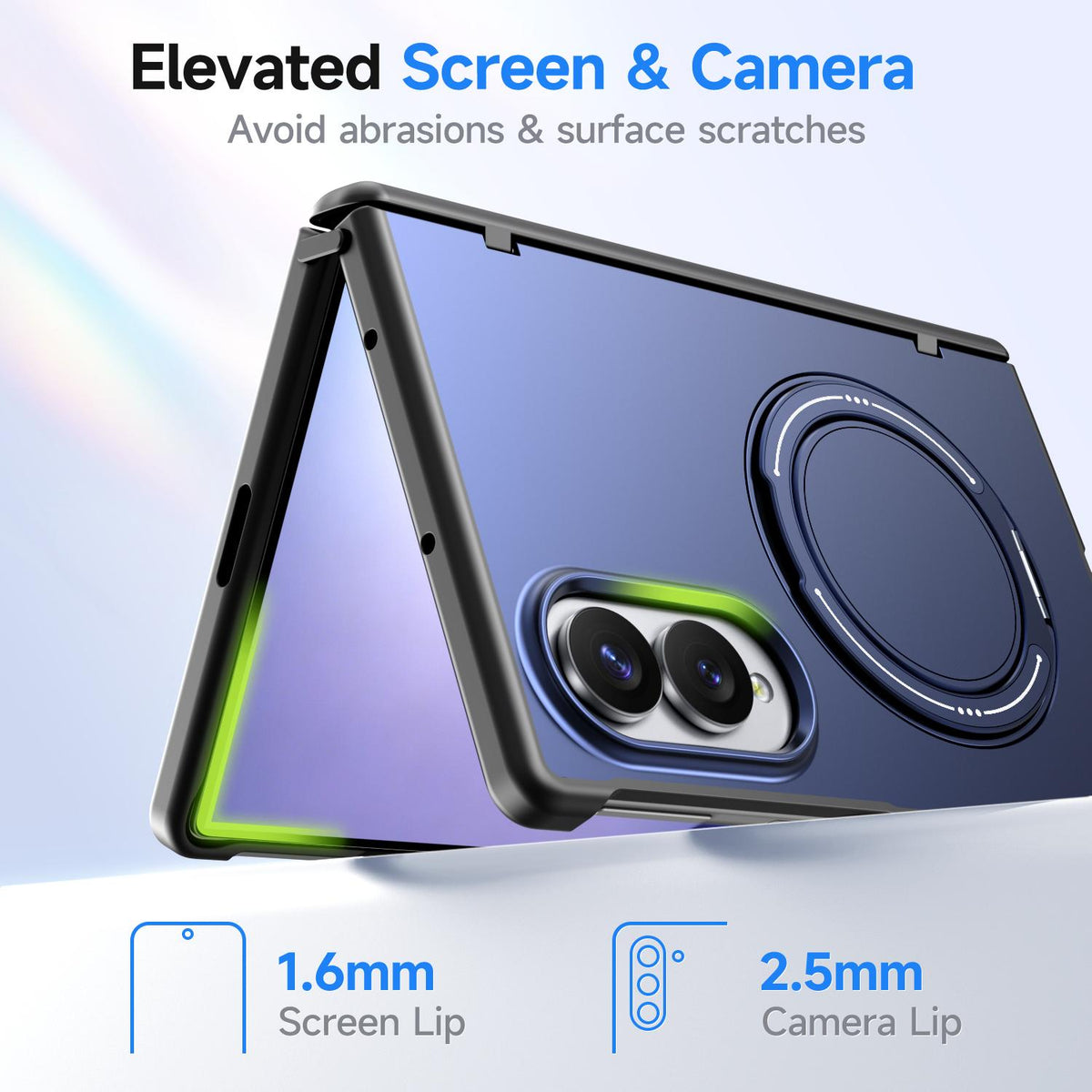 For Galaxy Z Fold8 5G Kalebol Magnetic MagSafe Rotation Holder PC Phone Case - Blue - SYA003021129E