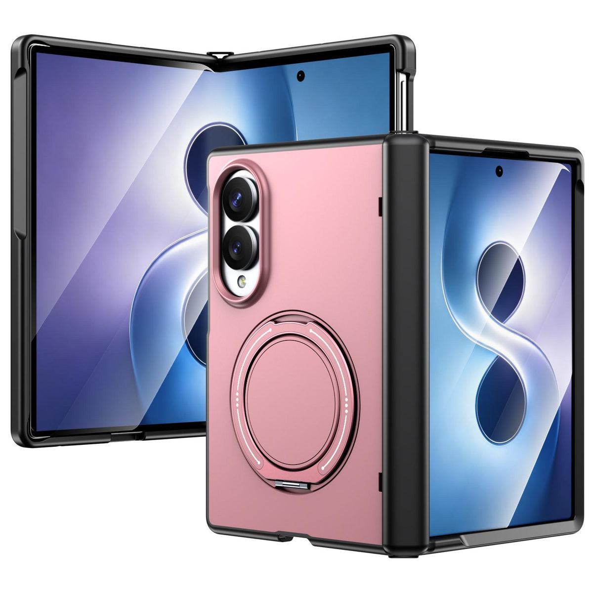 For Galaxy Z Fold8 5G Kalebol Magnetic MagSafe Rotation Holder PC Phone Case - Pink - SYA003021129F