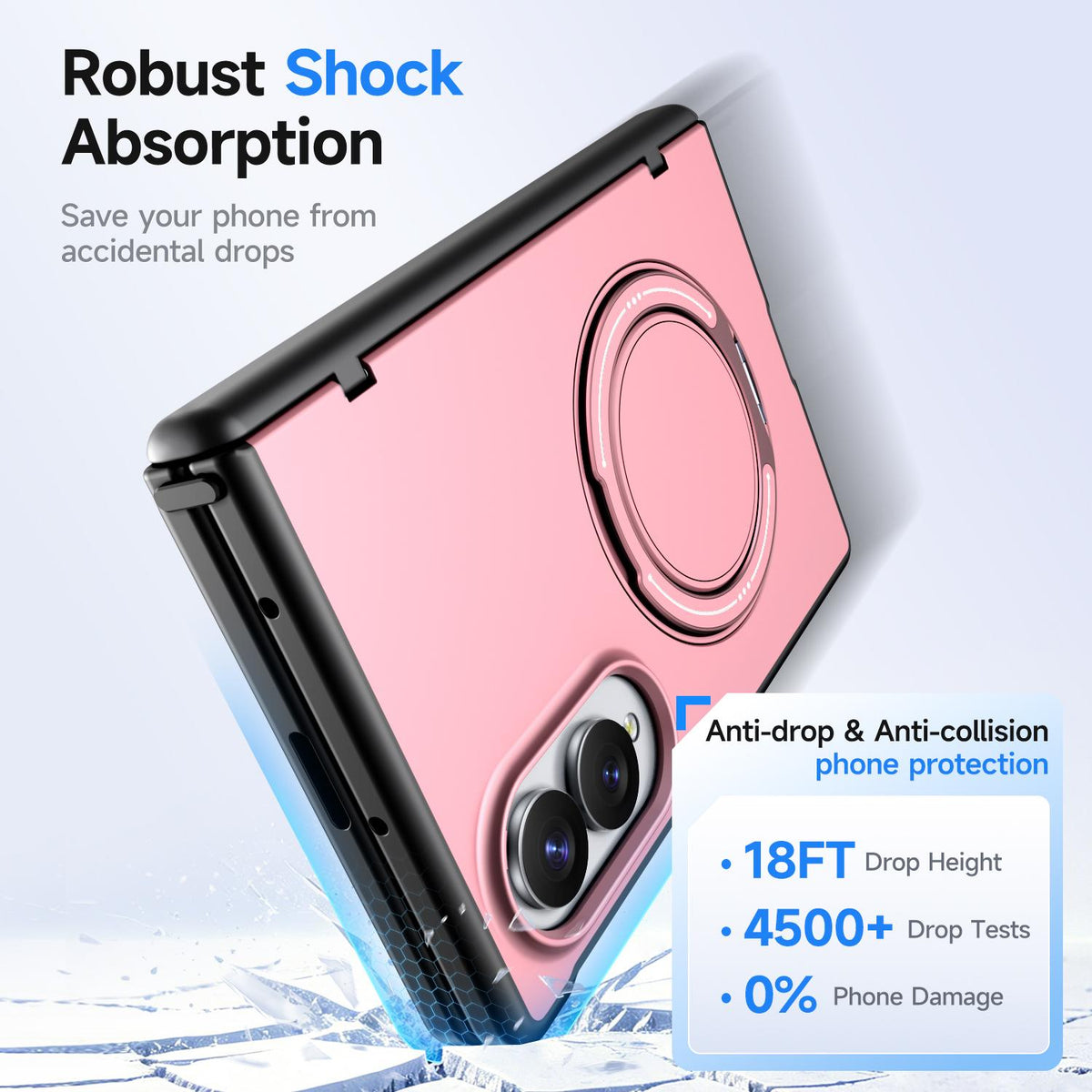 For Galaxy Z Fold8 5G Kalebol Magnetic MagSafe Rotation Holder PC Phone Case - Pink - SYA003021129F