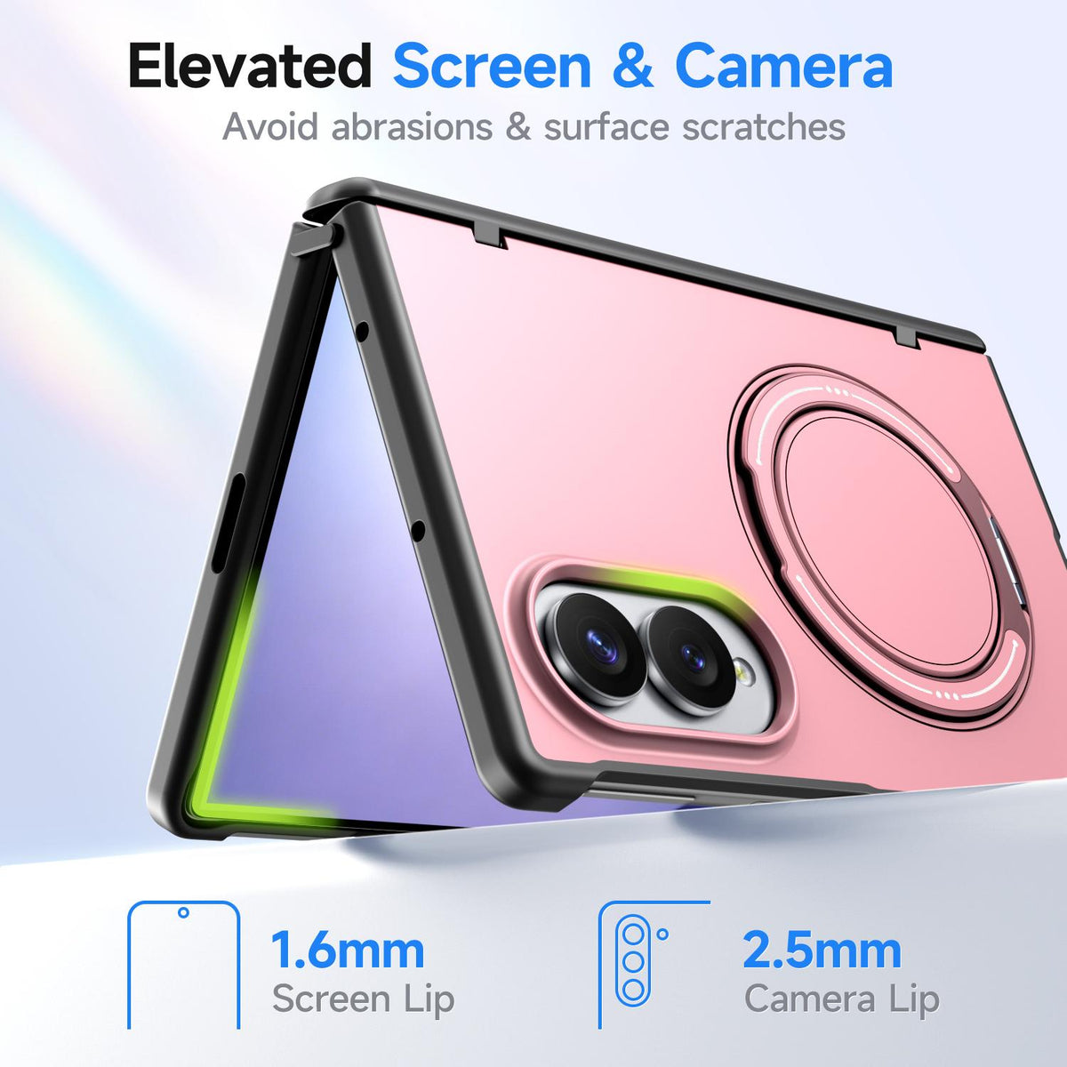 For Galaxy Z Fold8 5G Kalebol Magnetic MagSafe Rotation Holder PC Phone Case - Pink - SYA003021129F