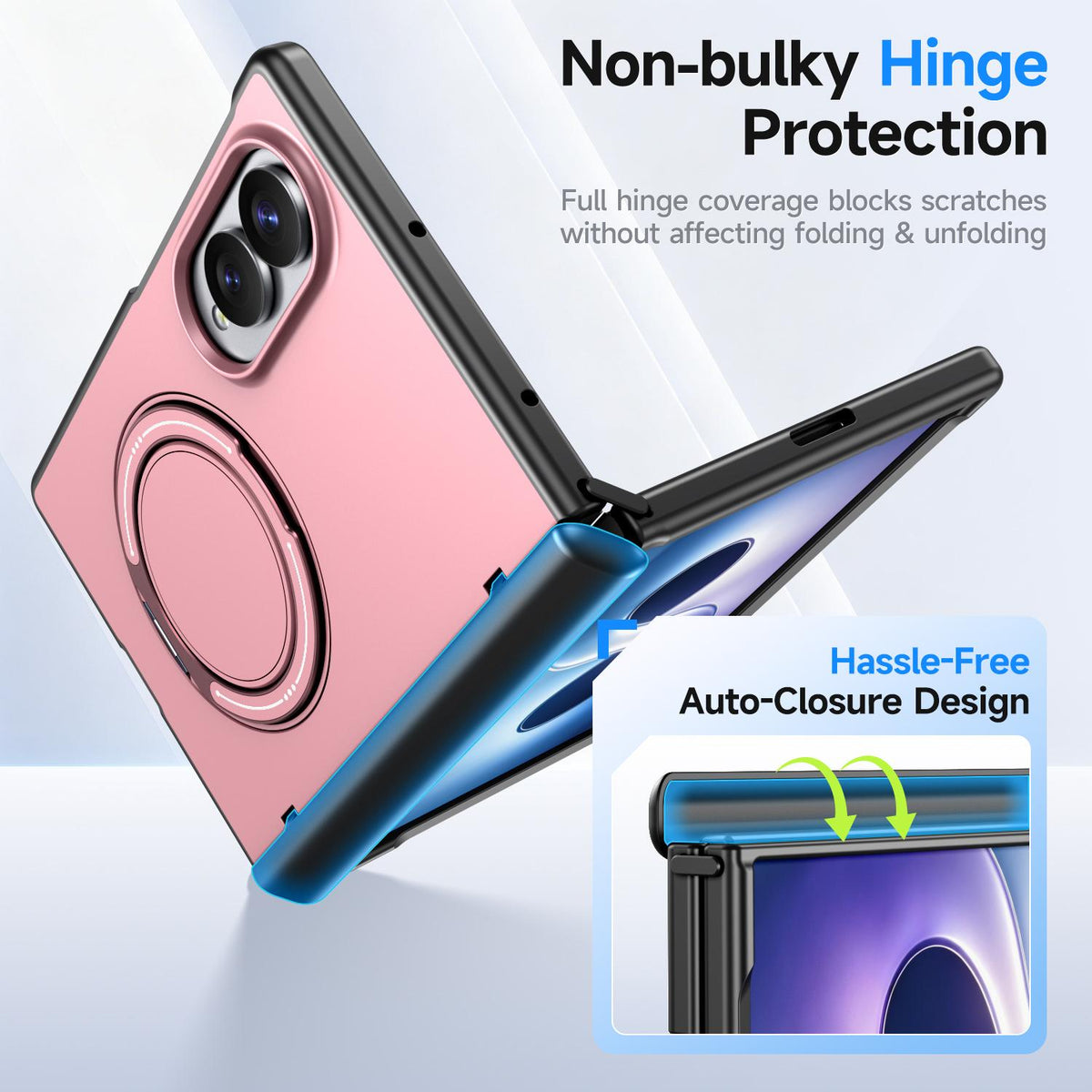 For Galaxy Z Fold8 5G Kalebol Magnetic MagSafe Rotation Holder PC Phone Case - Pink - SYA003021129F