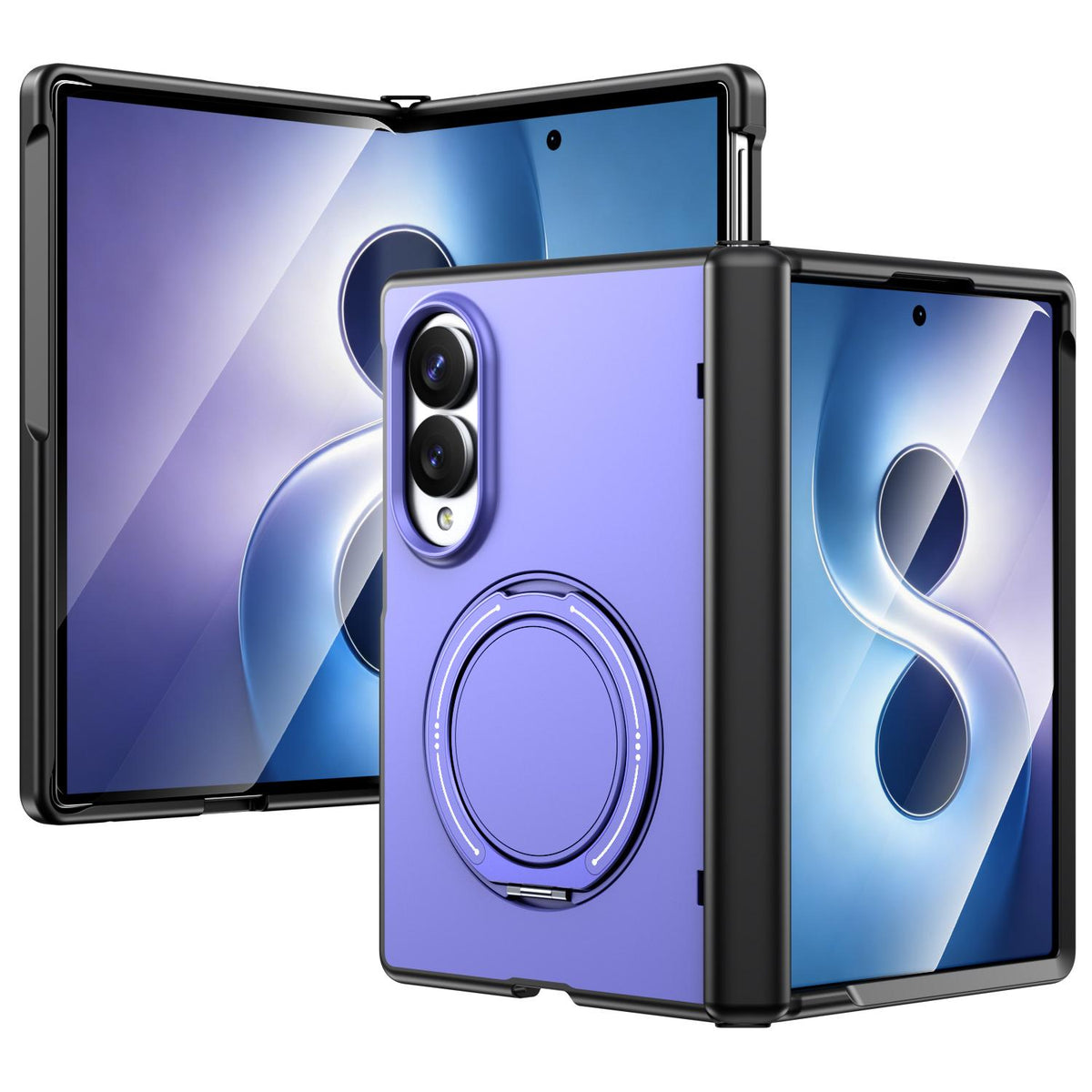 For Galaxy Z Fold8 5G Kalebol Magnetic MagSafe Rotation Holder PC Phone Case - Lilac - SYA003021129G