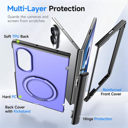 For Galaxy Z Fold8 5G Kalebol Magnetic MagSafe Rotation Holder PC Phone Case - Lilac - SYA003021129G
