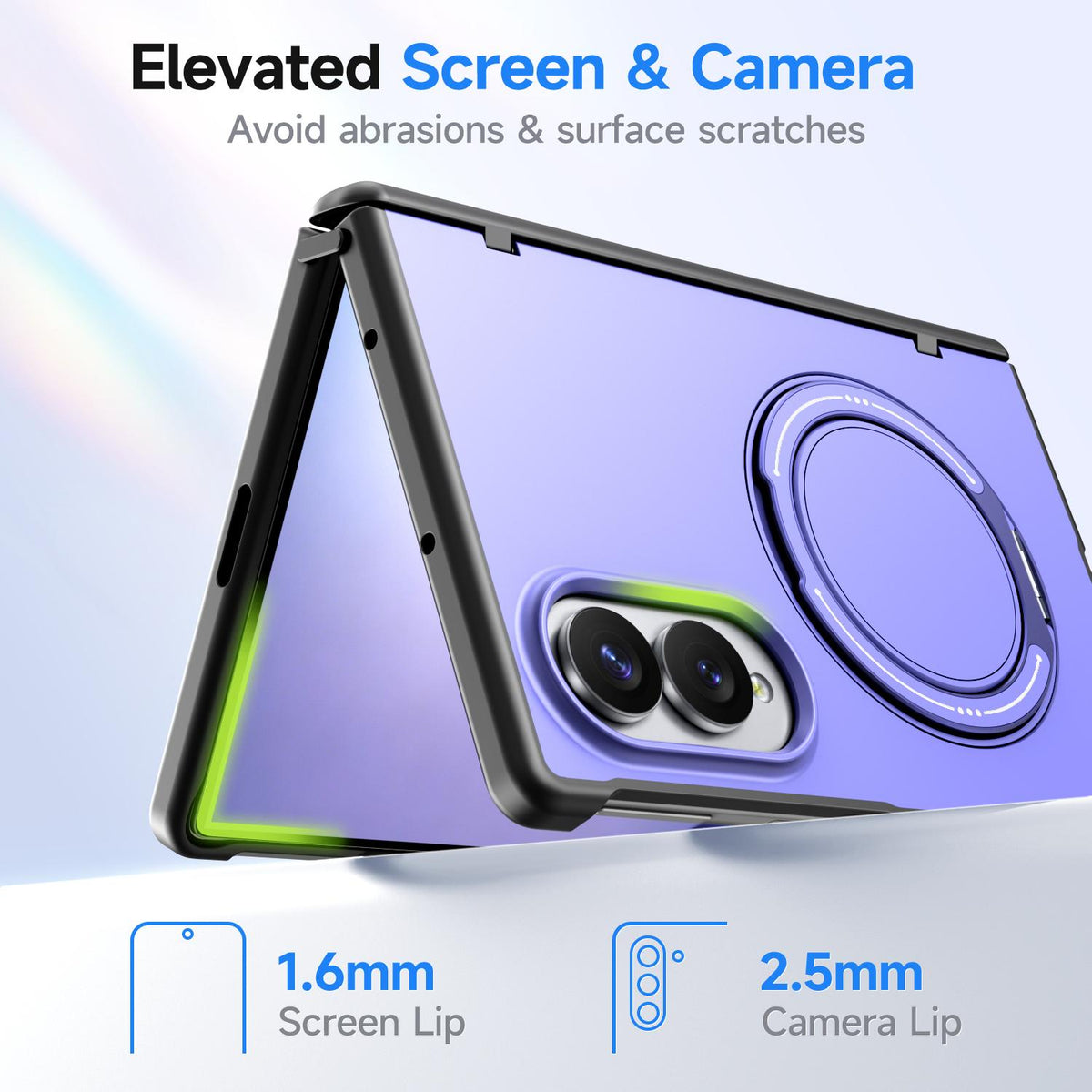 For Galaxy Z Fold8 5G Kalebol Magnetic MagSafe Rotation Holder PC Phone Case - Lilac - SYA003021129G
