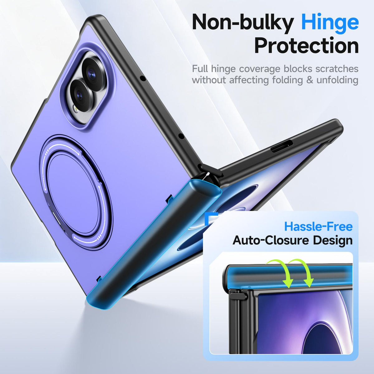 For Galaxy Z Fold8 5G Kalebol Magnetic MagSafe Rotation Holder PC Phone Case - Lilac - SYA003021129G