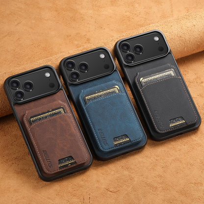 For iPhone 18 Pro Suteni H02 Litchi Leather Card Wallet Stand Back Phone Case - Black - SYA003022406A