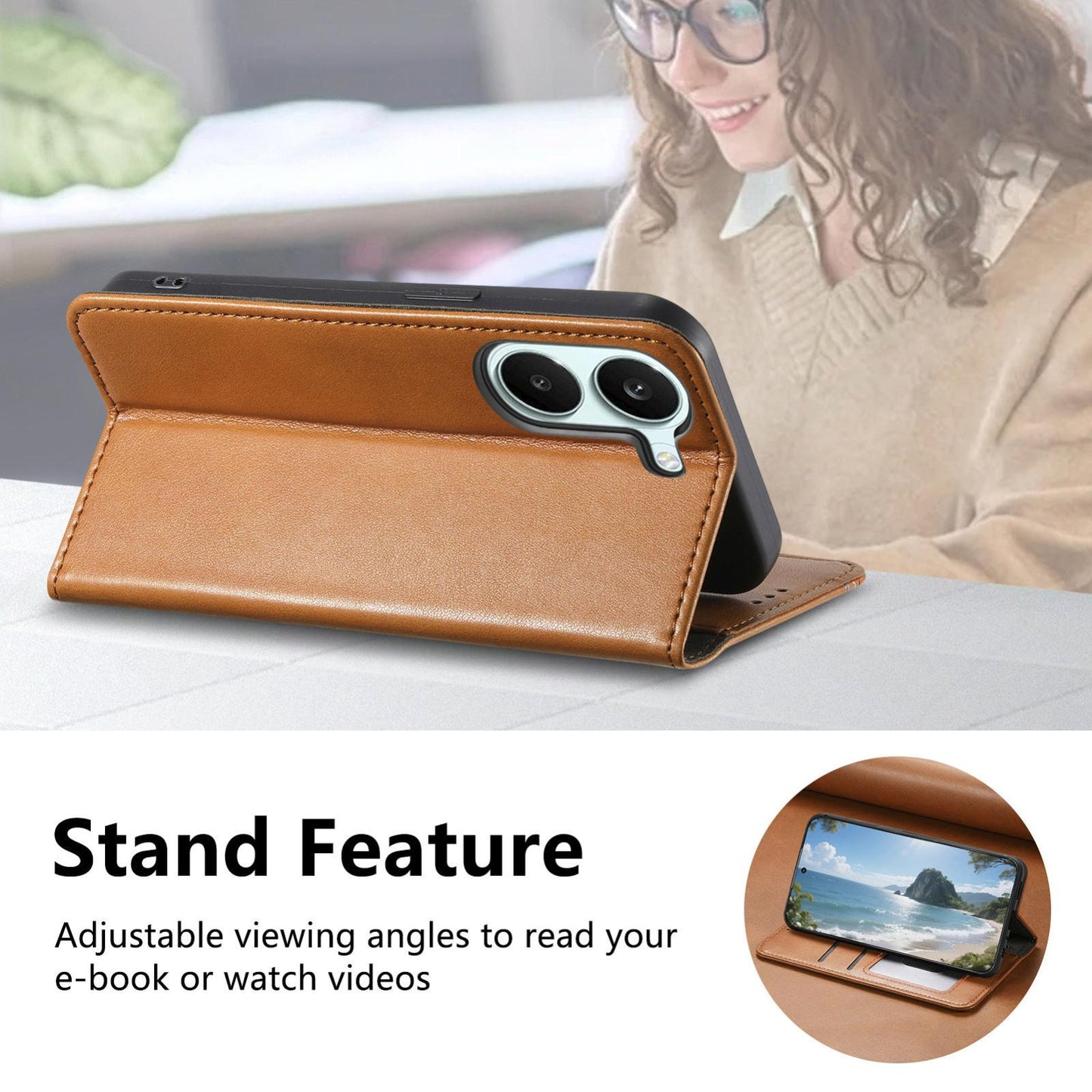 For Honor Play 80 Plus 5G Elastic Wristband Magnetic Suction Leather Phone Case(Brown)