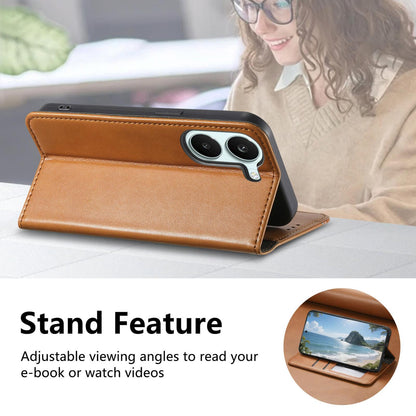 For Honor Play 80 Plus 5G Elastic Wristband Magnetic Suction Leather Phone Case(Brown)