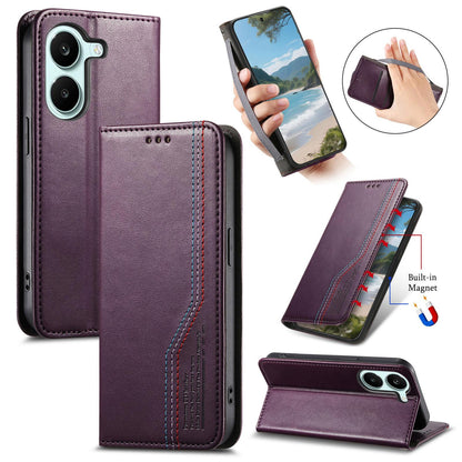 For Honor Play 80 Plus 5G Elastic Wristband Magnetic Suction Leather Phone Case(Purple)