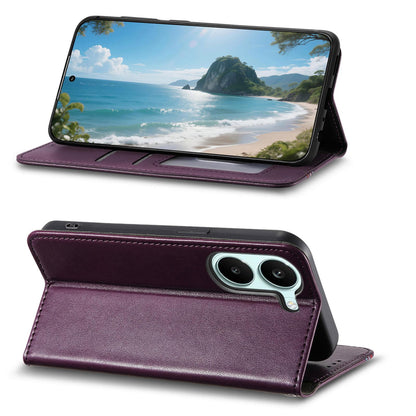 For Honor Play 80 Plus 5G Elastic Wristband Magnetic Suction Leather Phone Case(Purple)