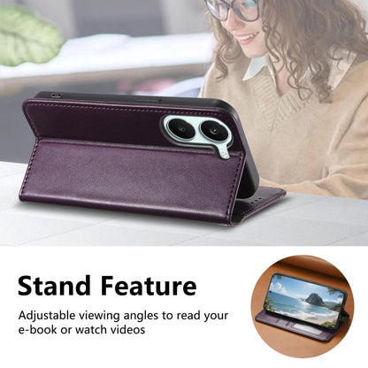 For Honor Play 80 Plus 5G Elastic Wristband Magnetic Suction Leather Phone Case(Purple)