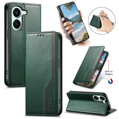For Honor Play 80 Plus 5G Elastic Wristband Magnetic Suction Leather Phone Case(Green)